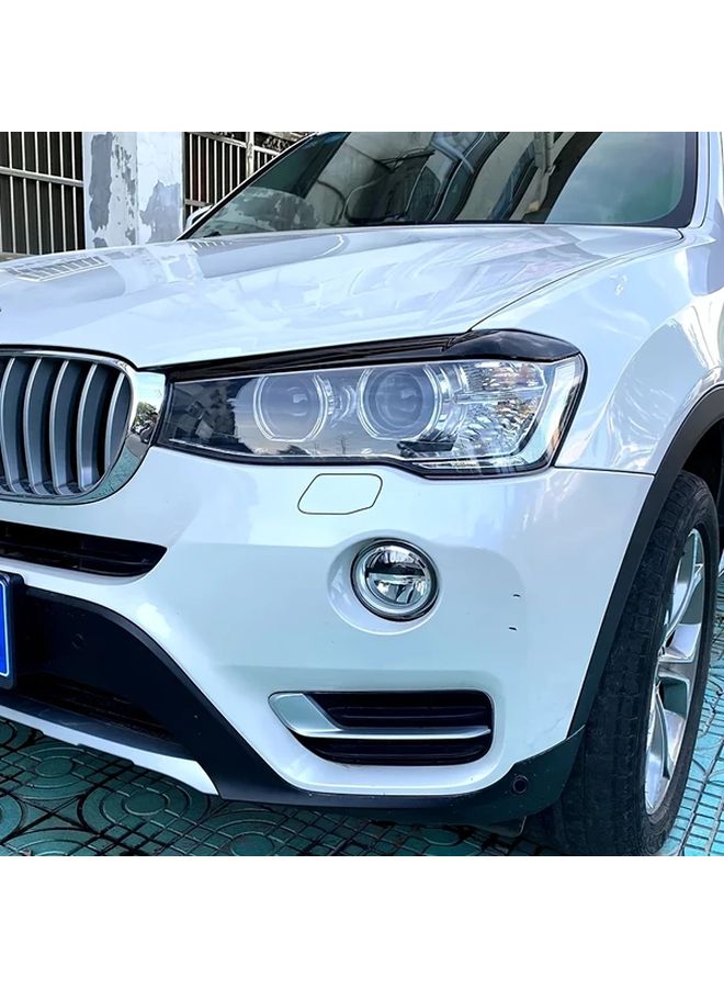 مظهر الكربون الأسود اللامع حاجب المصباح جفن العين من مادة ABS لسيارات BMW X3 X4 F25 F26 - Image 4